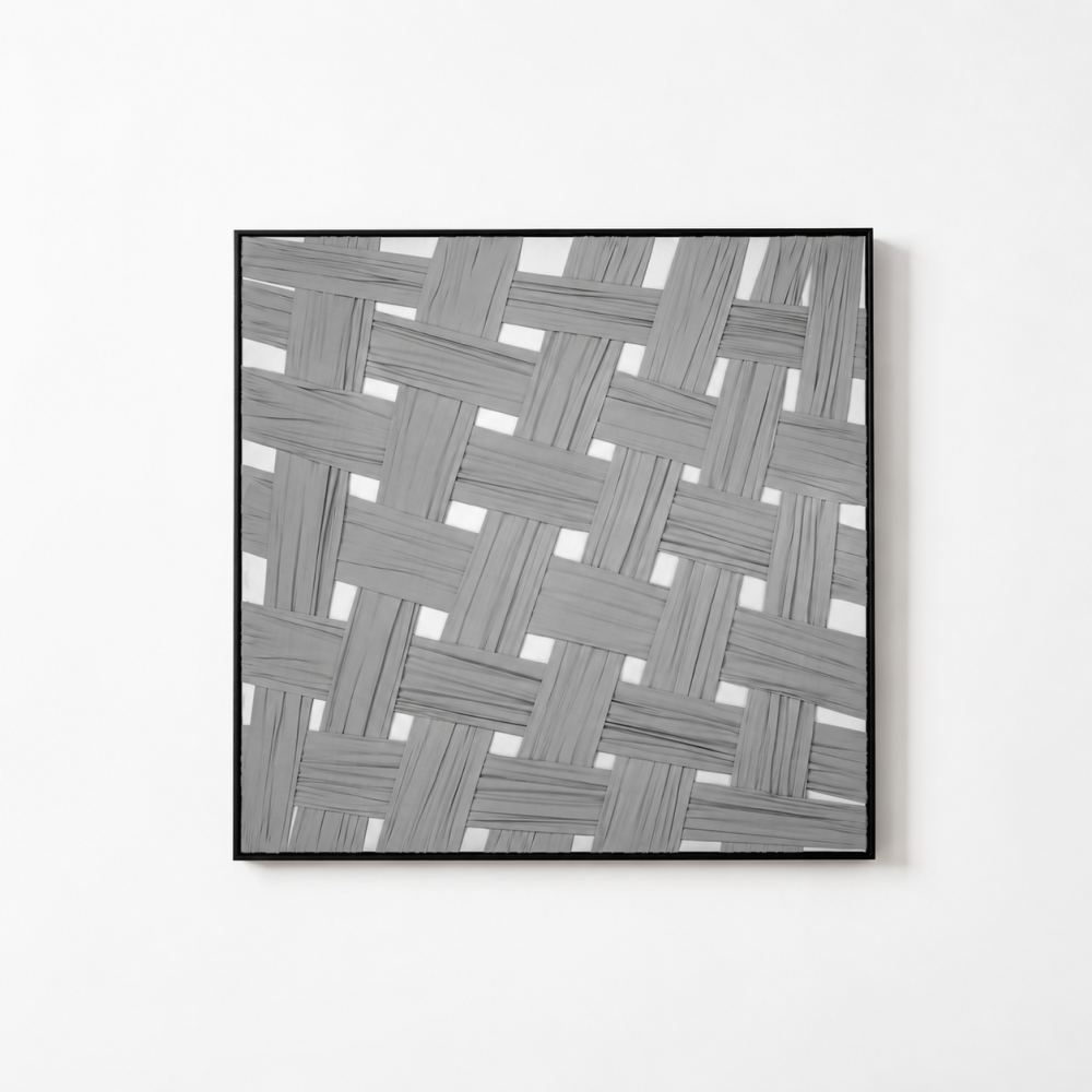 لوحة ديكور مربعة بإطار أسود مقاس 80 × 80 سم