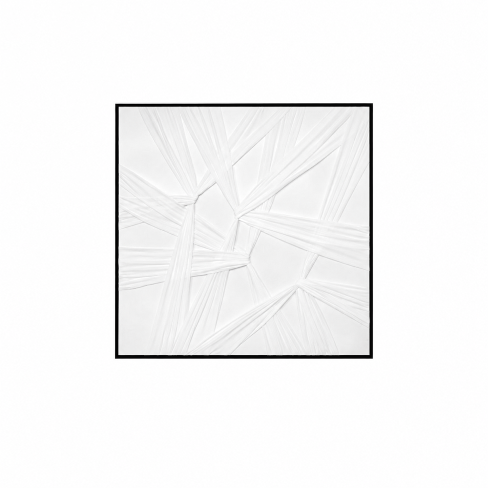 لوحة فنية مربعة بإطار أسود مقاس 80 × 80 سم