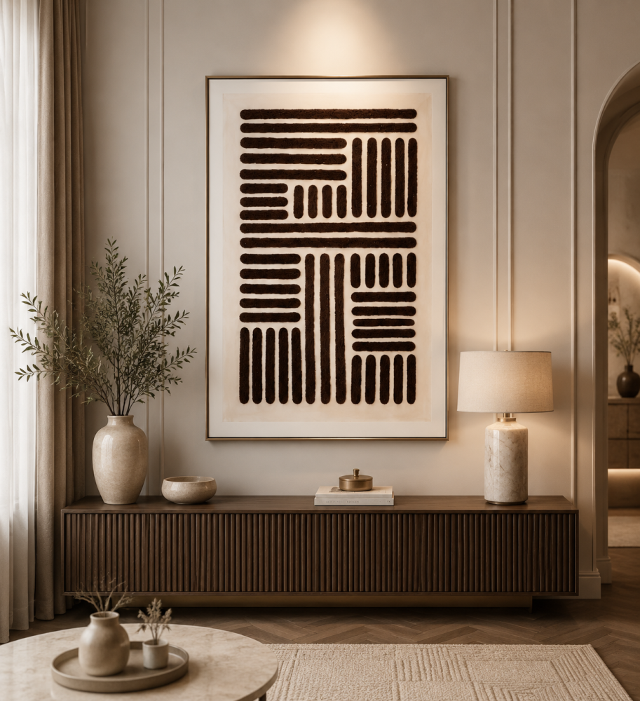 لوحة ديكور بإطار ذهبي مقاس 100 × 150 سم