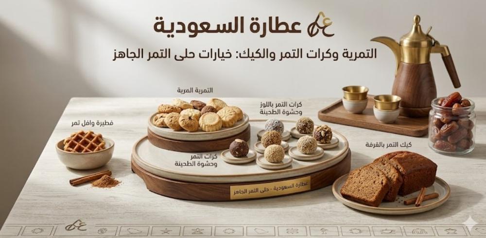 حلى التمر الجاهز: تمرية وكرات تمر وكيك للقهوة
