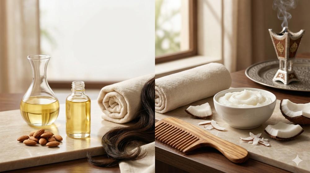 متى يكون زيت اللوز الحلو أفضل من زيت جوز الهند للشعر