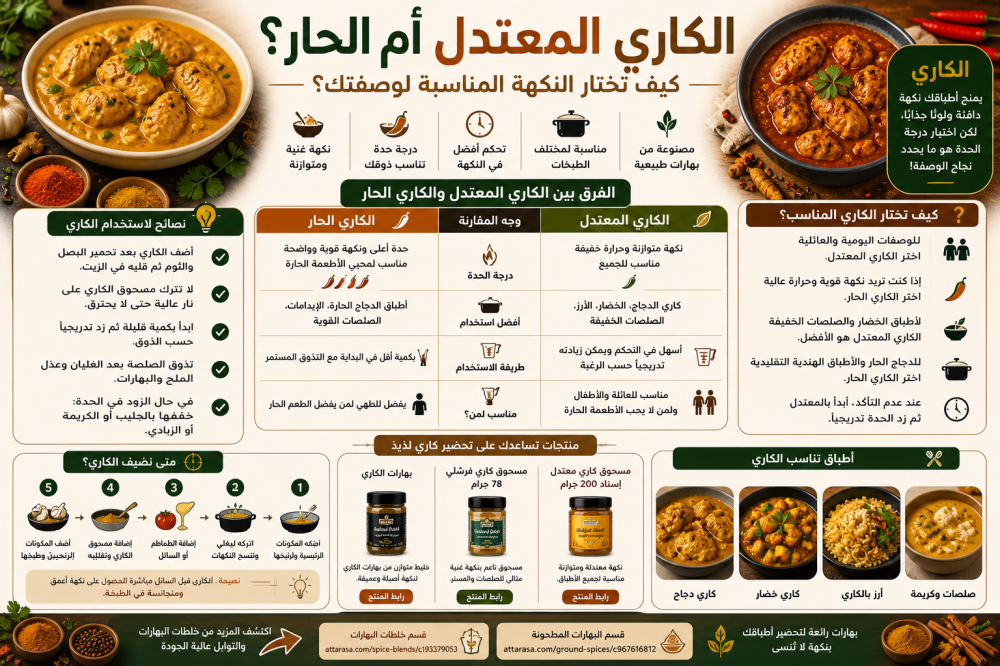 الكاري المعتدل أم الحار؟ كيف تختار النكهة المناسبة؟