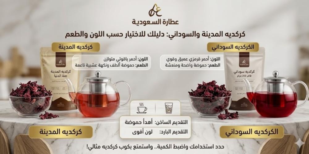 كركديه المدينة والسوداني: كيف تختار حسب اللون والطعم؟
