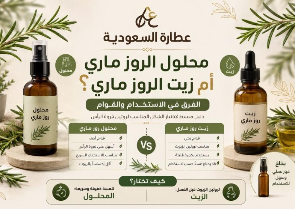 محلول الروز ماري أم زيت الروز ماري؟