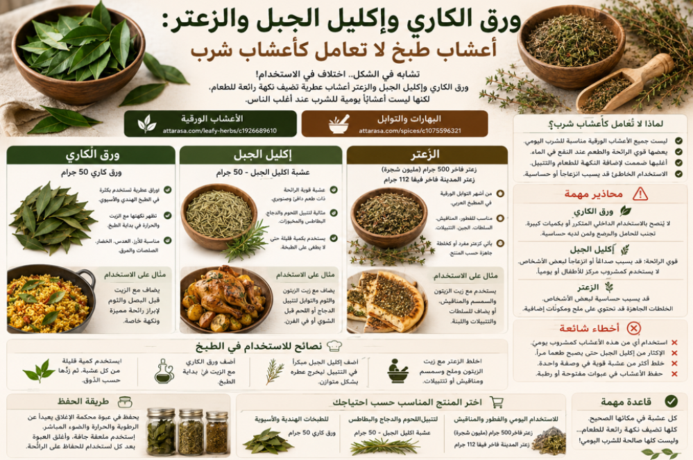 ورق الكاري وإكليل الجبل: الفرق بين أعشاب الطبخ