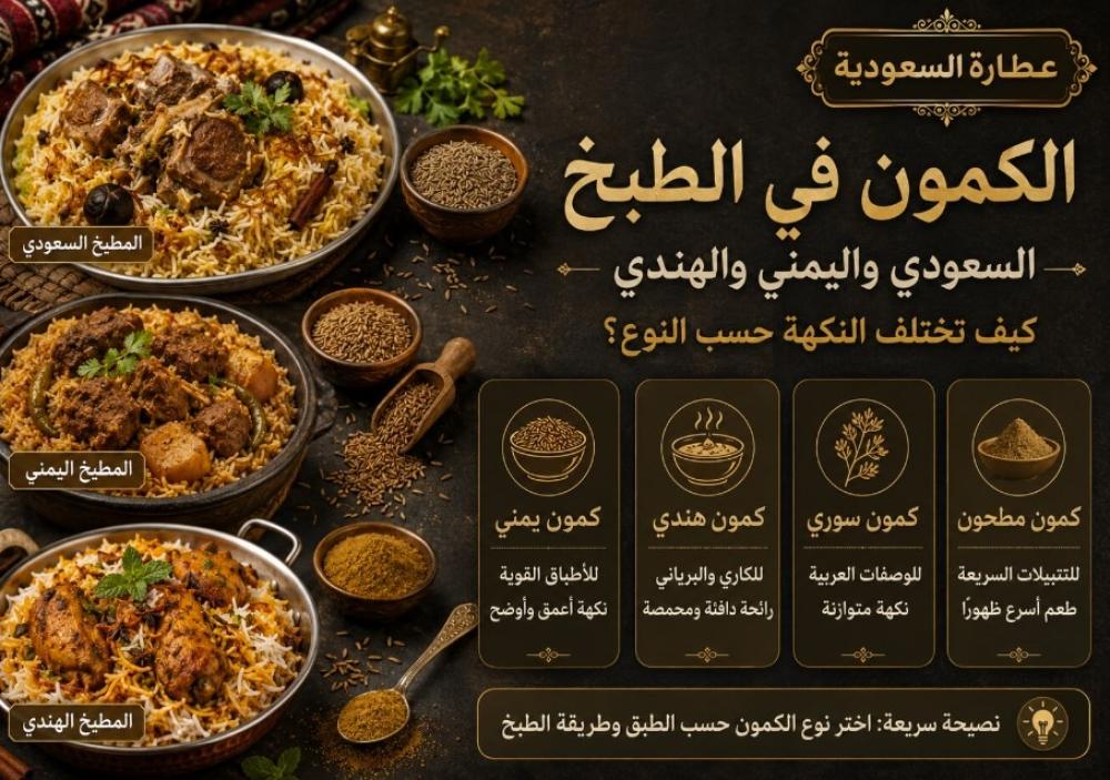 استخدام الكمون في الطبخ: سعودي ويمني وهندي