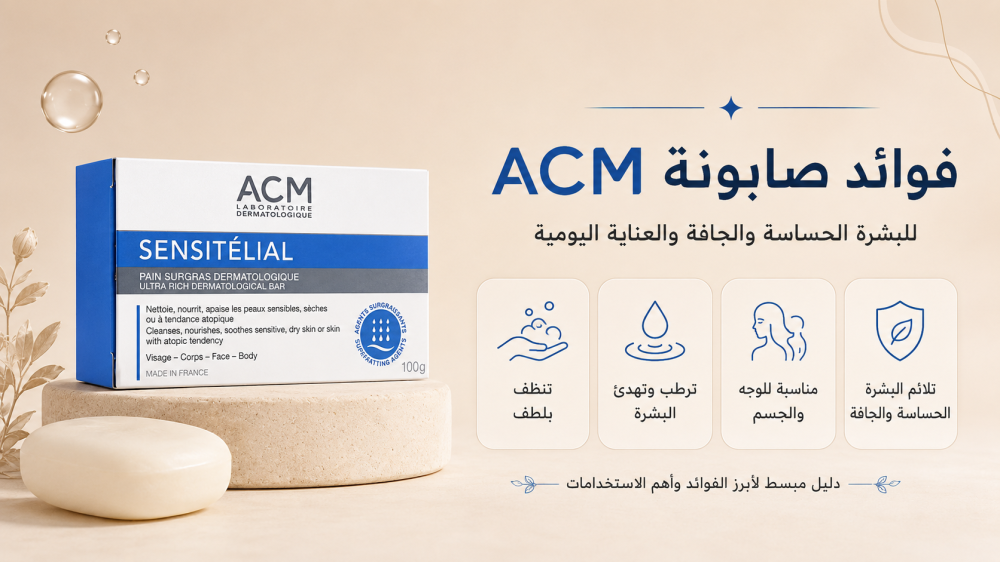 طريقة استعمال صابون ACM للوجه والجسم