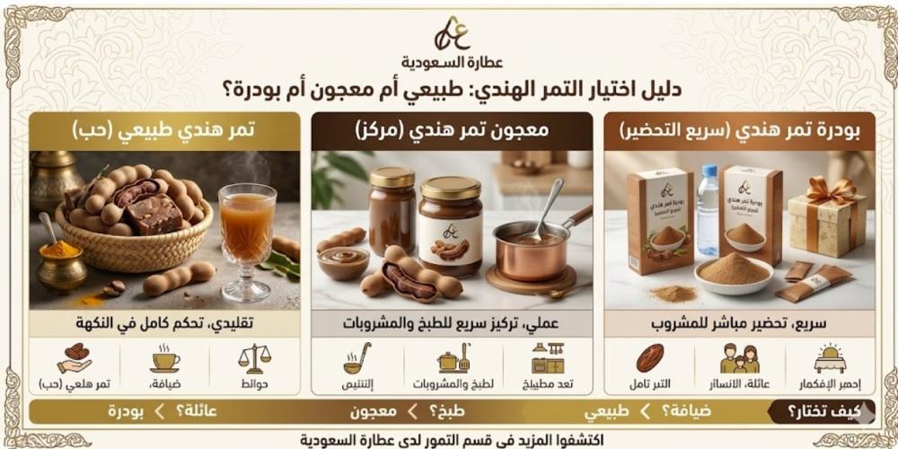 التمر الهندي الطبيعي والمعجون والبودرة