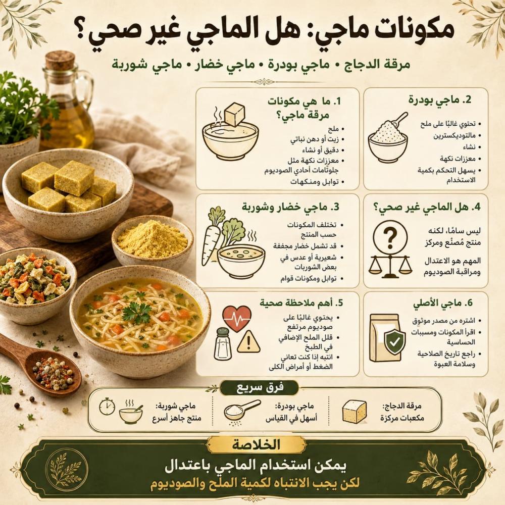 ما هي مكونات الماجي؟ وهل مرقة ماجي غير صحية؟