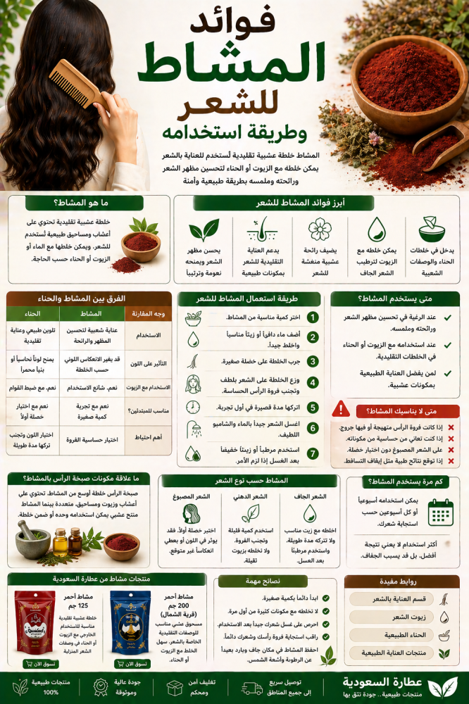 فوائد المشاط للشعر وطريقة استخدامه