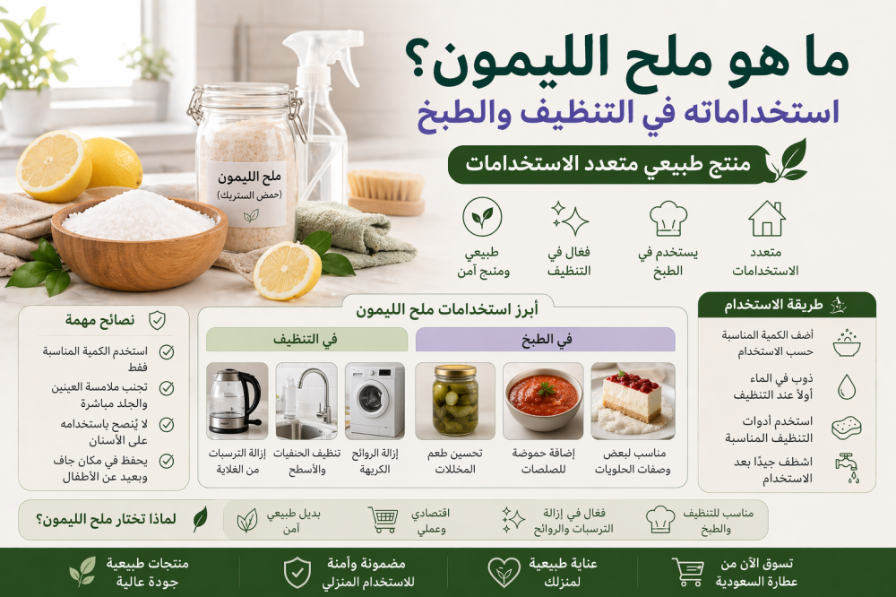 ما هو ملح الليمون؟ استخداماته في التنظيف والطبخ