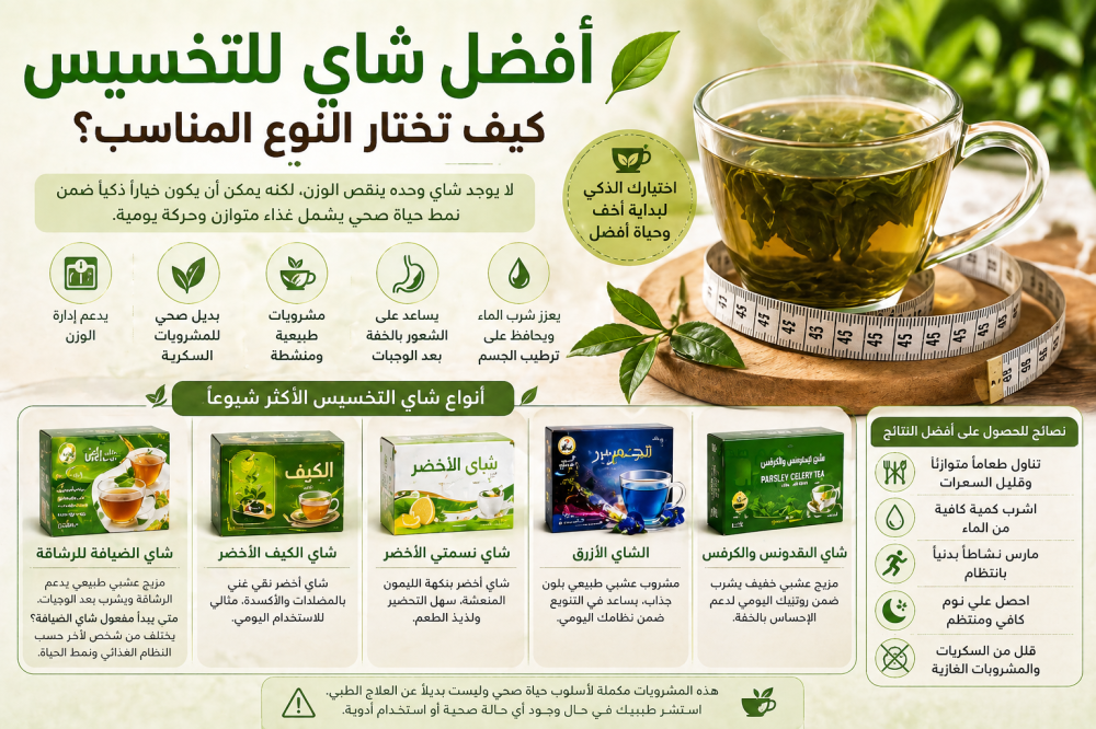 أفضل شاي للتخسيس وكيف تختاره