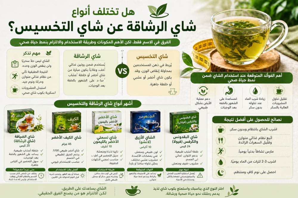 هل يختلف شاي الرشاقة عن شاي التخسيس؟