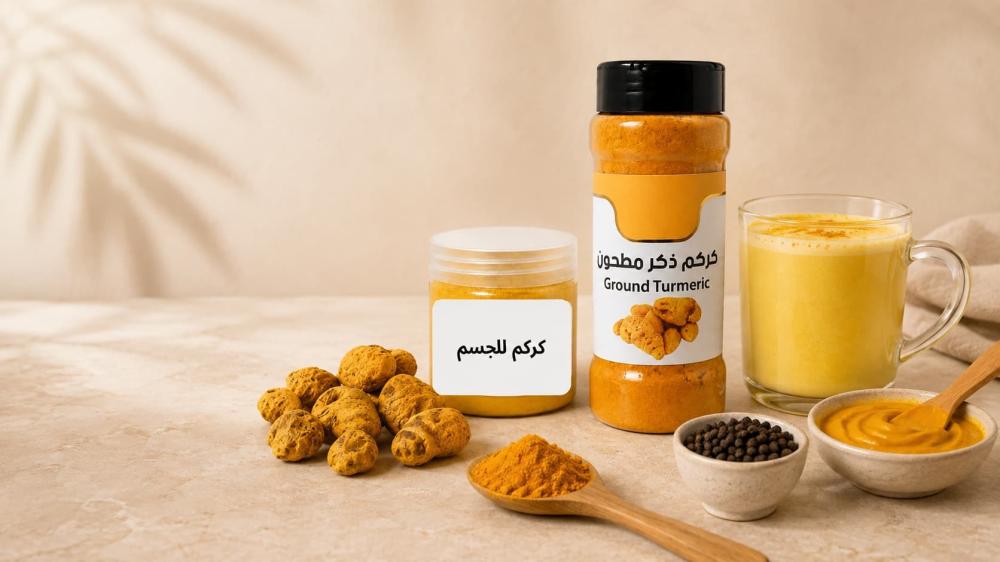 فوائد كركم الذكر للشرب والبشرة ومع الحليب والفلفل الأسود