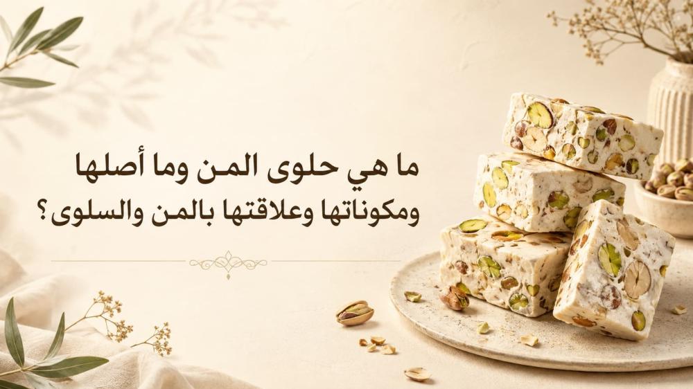 ما هي حلوى المن وما أصلها ومكوناتها وعلاقتها بالمن والسلوى؟