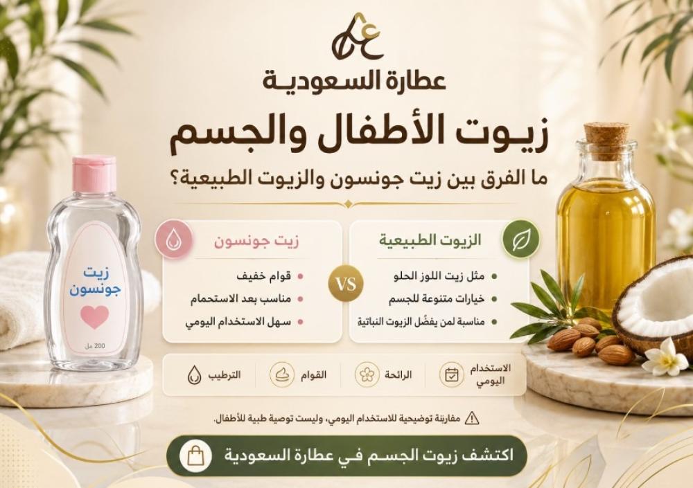زيت جونسون والزيوت الطبيعية: الفرق والاستخدام