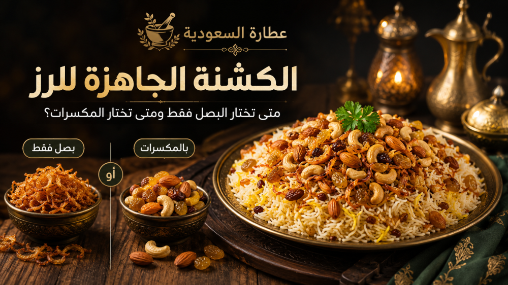 الكشنة الجاهزة للرز: بصل فقط أم بالمكسرات؟