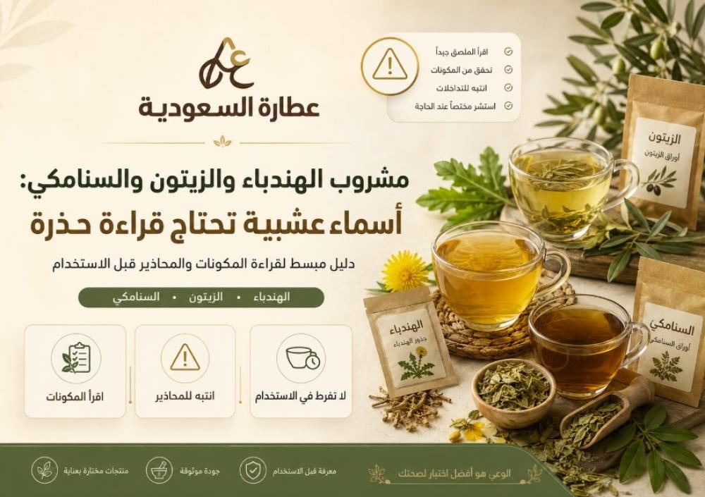 مشروبات عشبية تحتاج حذر: الهندباء والزيتون والسنامكي