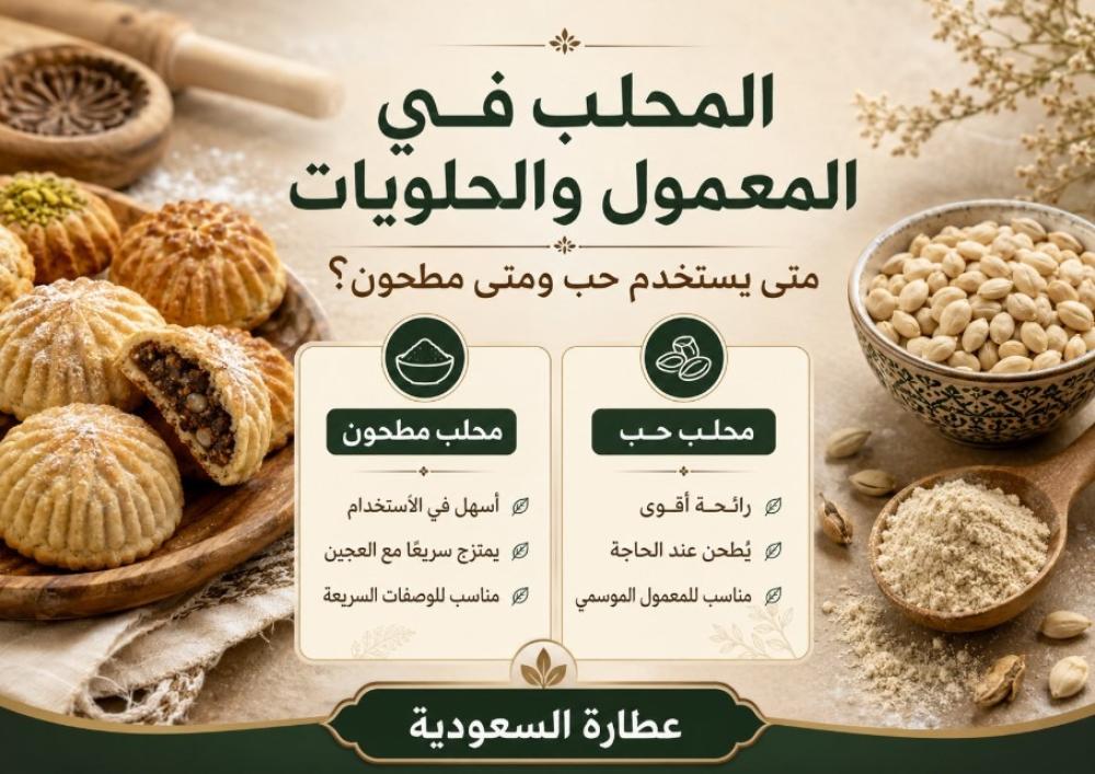 المحلب في المعمول: الفرق بين الحب والمطحون