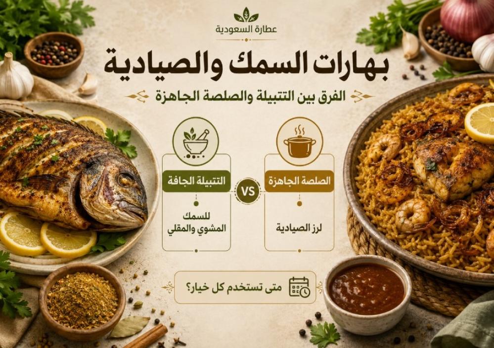 بهارات السمك والصيادية: الفرق بين التتبيلة والصلصة الجاهزة