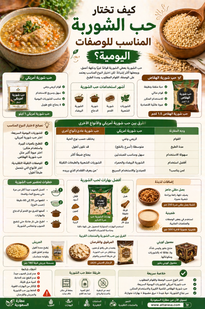 كيف تختار حب الشوربة المناسب للوصفات اليومية؟