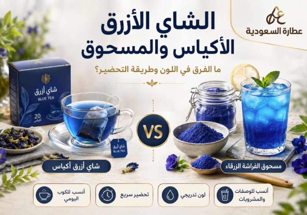 الشاي الأزرق وألوان المشروبات