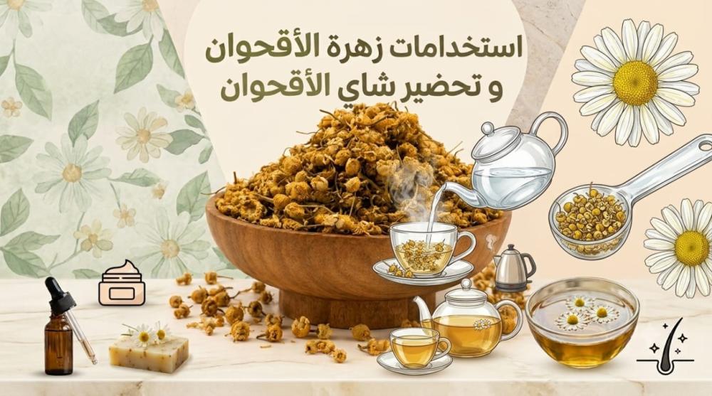 استخدامات زهرة الأقحوان وتحضير شاي الأقحوان