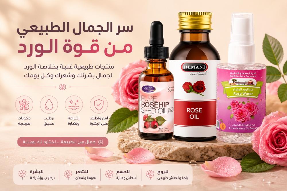 مقارنة بين زيت الورد وزيت روز هيب وماء الورد