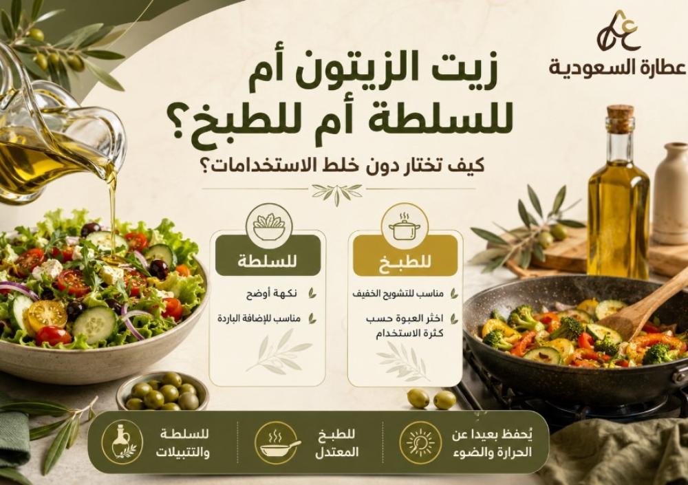 زيت الزيتون للسلطة والطبخ: كيف تختار الاستخدام؟