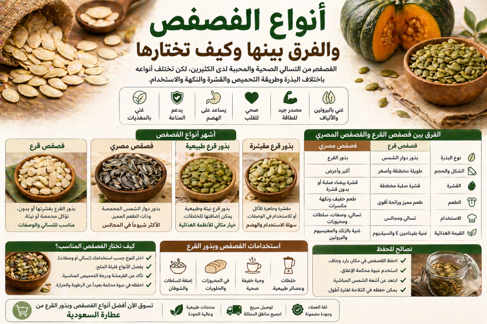 أنواع الفصفص والفرق بينها وكيف تختارها