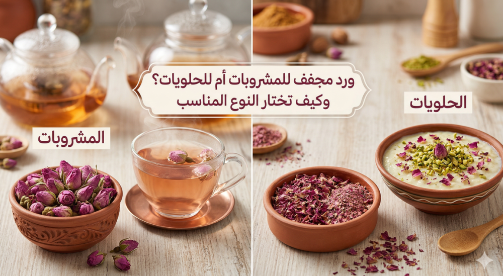 ورد مجفف للمشروبات أم للحلويات؟ وكيف تختار النوع المناسب