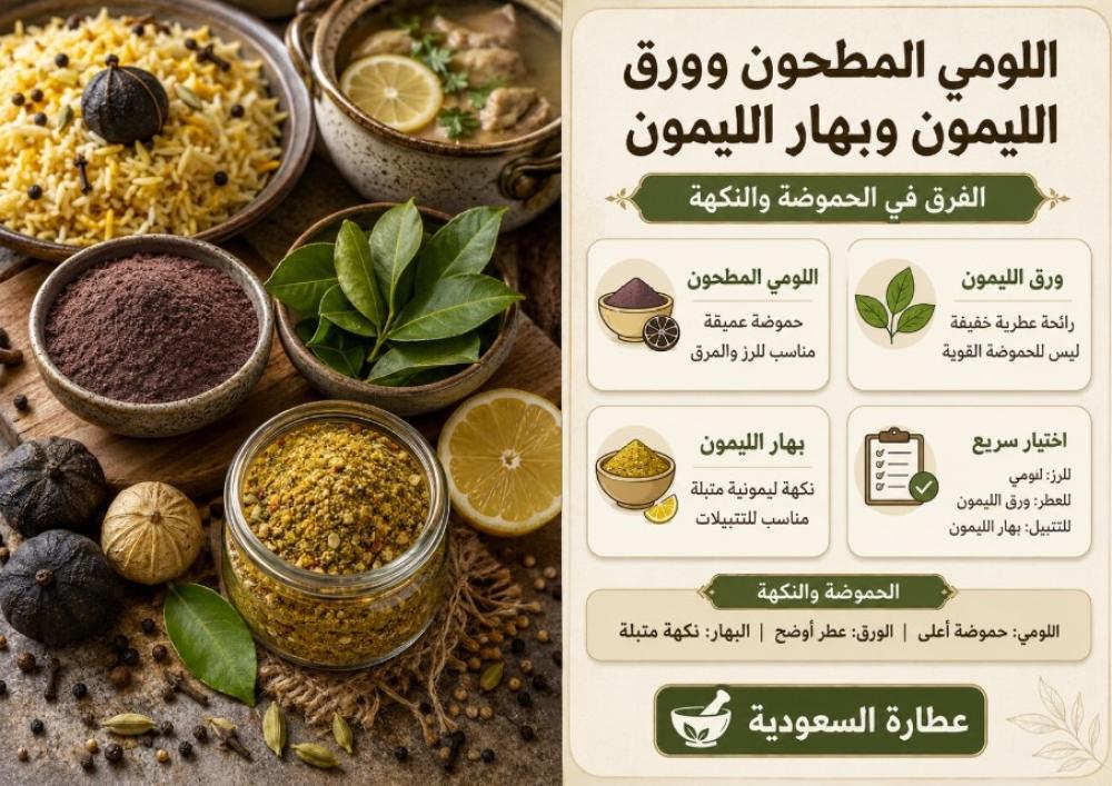 الفرق بين اللومي وورق الليمون وبهار الليمون