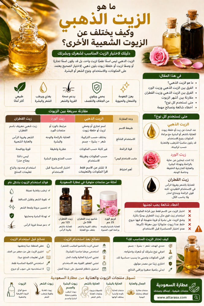ما هو الزيت الذهبي وكيف يختلف عن الزيوت الشعبية الأخرى؟