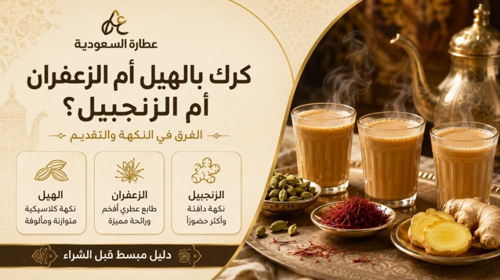 كرك بالهيل والزعفران والزنجبيل: الفرق بالنكهة