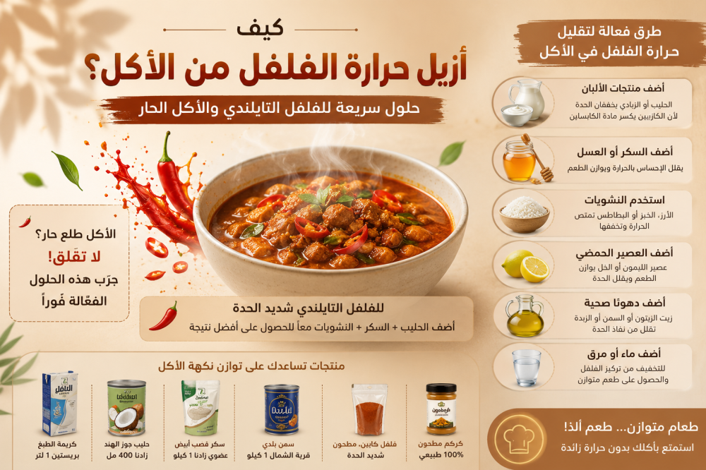 كيف أزيل حرارة الفلفل من الأكل حلول للفلفل التايلندي والأكل الحار
