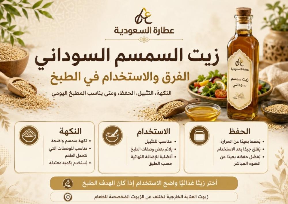 زيت السمسم السوداني: الفرق والاستخدام في الطبخ