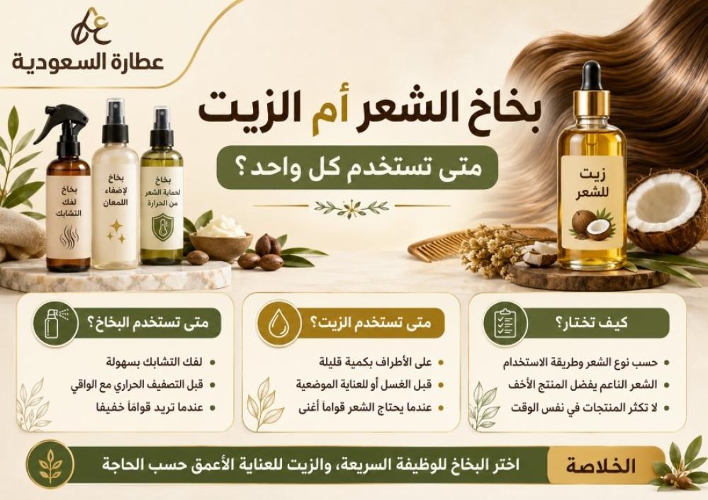 بخاخ الشعر أم الزيت: متى تستخدم كل واحد؟