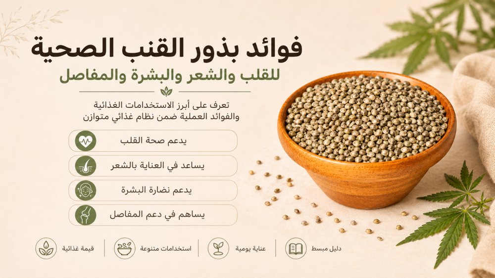 فوائد بذور القنب الصحية للقلب والشعر والبشرة والمفاصل