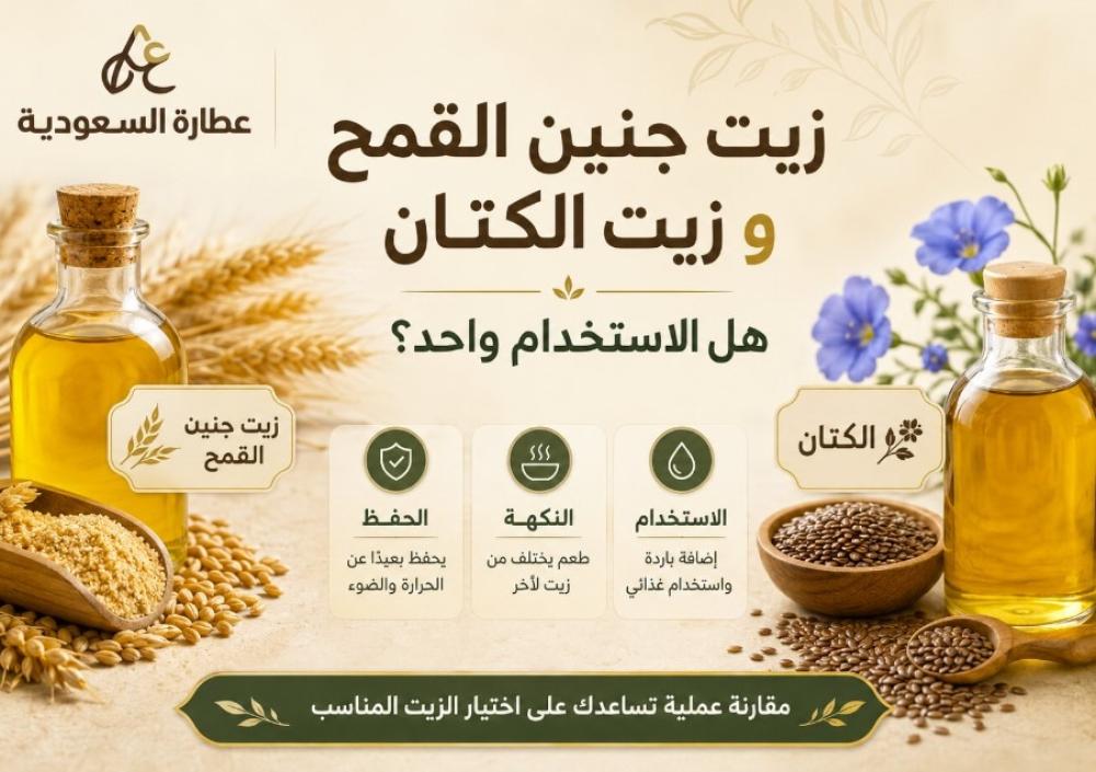 زيت جنين القمح وزيت الكتان: الفرق في الاستخدام