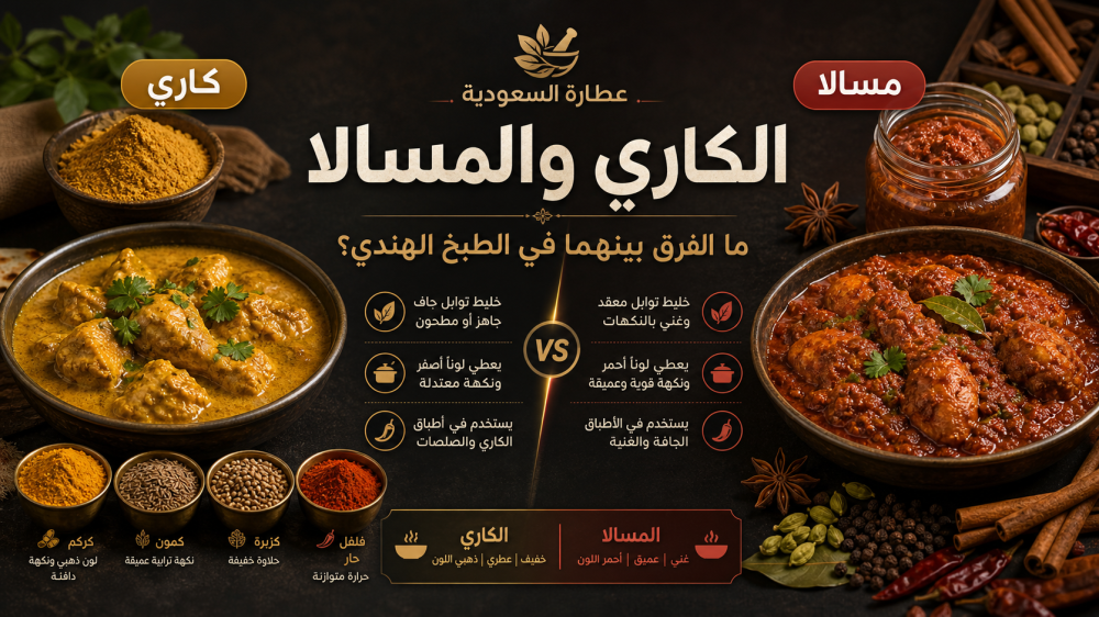 الفرق بين الكاري والمسالا في الطبخ الهندي