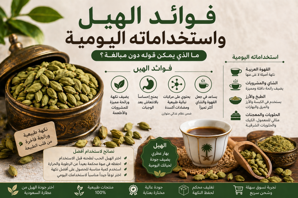 فوائد الهيل واستخداماته اليومية دون مبالغة