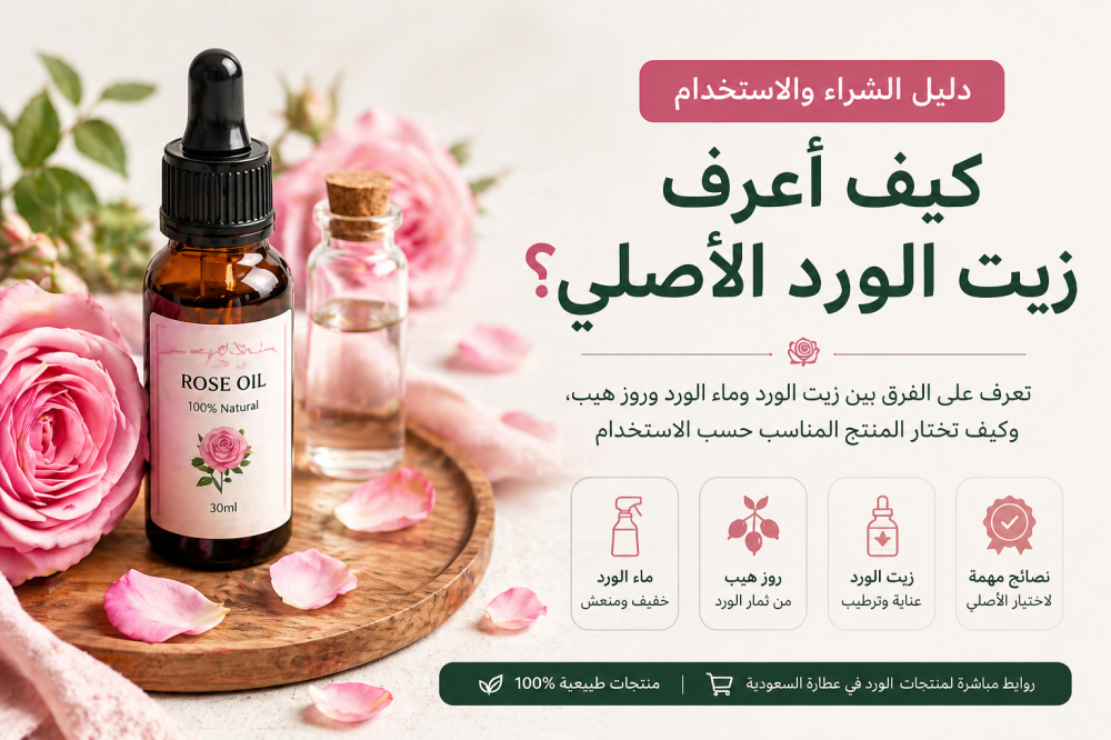كيف أعرف زيت الورد الأصلي؟ دليل الشراء والاستخدام
