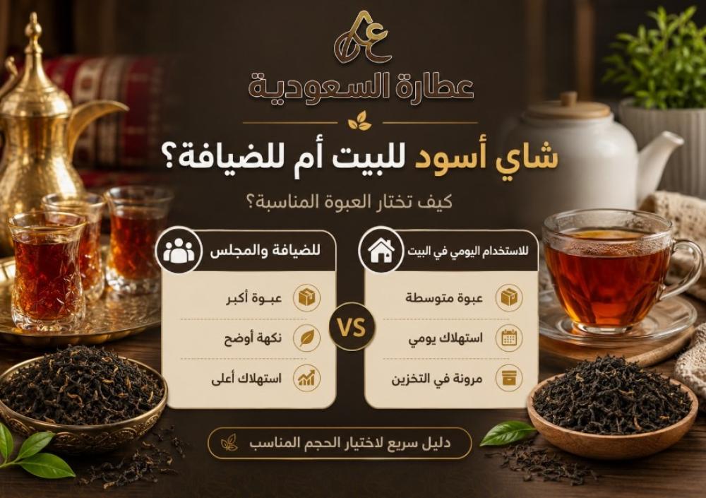 شاي أسود للبيت أم للضيافة؟ كيف تختار العبوة المناسبة؟