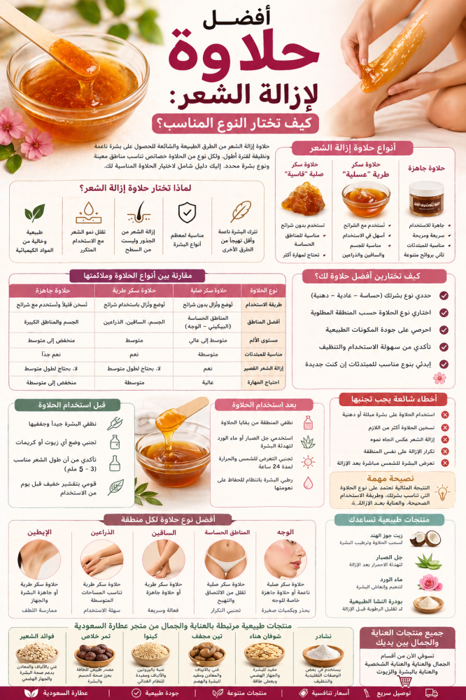أفضل حلاوة لإزالة الشعر: كيف تختار النوع المناسب؟