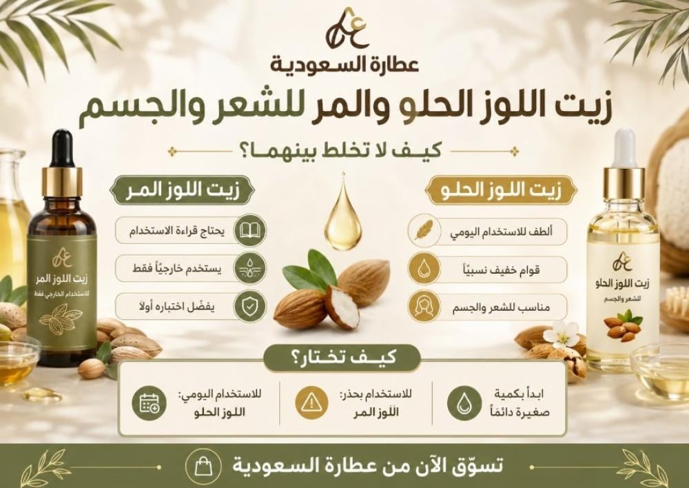 زيت اللوز الحلو والمر للشعر: كيف تفرق بينهما؟