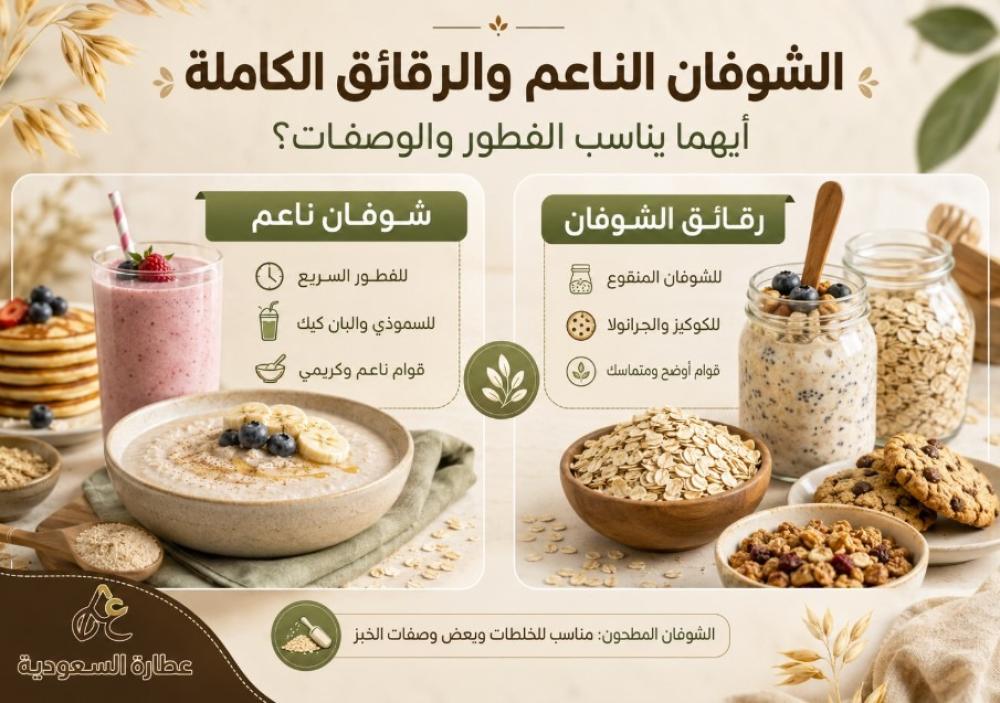 الشوفان الناعم ورقائق الشوفان: أيهما تختار؟