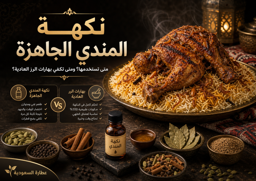 نكهة المندي: متى تستخدمها بدل بهارات الرز؟