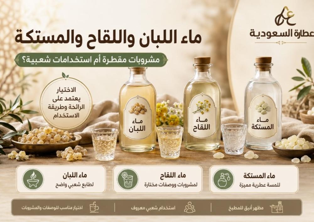 ماء اللبان واللقاح والمستكة: الفرق في الاستخدام