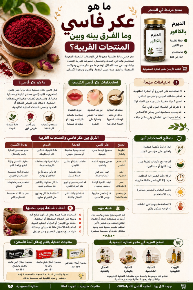 ما هو عكر فاسي وما الفرق بينه وبين المنتجات القريبة؟