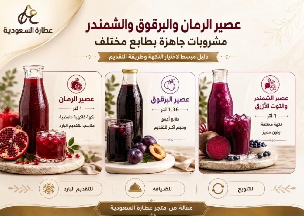 عصير الرمان والبرقوق والشمندر: كيف تختار النكهة؟